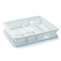 PlasticForte Afwas afdruiprek - wit - kunststof - 48 x 38 x 9 cm - met lekbak PlasticForte Afwas afdruiprek - wit - kunststof - 48 x 38 x 9 cm - met lekbak