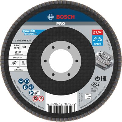Bosch Accessoires 1 Lamellenschijf 115 X571, Best for Metal recht, 80 - 2608607324