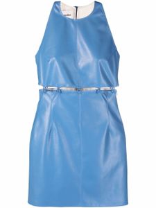 Nanushka robe courte à design sans manches - Bleu