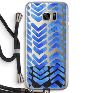 Blauwe pijlen: Samsung Galaxy S7 Edge Transparant Hoesje met koord