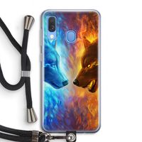 Fire & Ice: Samsung Galaxy A40 Transparant Hoesje met koord Fire & Ice: Samsung Galaxy A40 Transparant Hoesje met koord