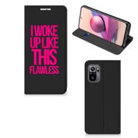 Xiaomi Redmi Note 10 4G | 10S | Poco M5s Hoesje met tekst Woke Up - Origineel Cadeau Zelf Maken