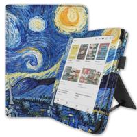 Lunso Kobo Clara BW / Clara Colour hoes (6 inch) - Luxe Stand sleepcover - Van Gogh Sterrennacht