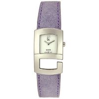 Guess horlogeband I20018L4 Leder Paars + paars stiksel - thumbnail