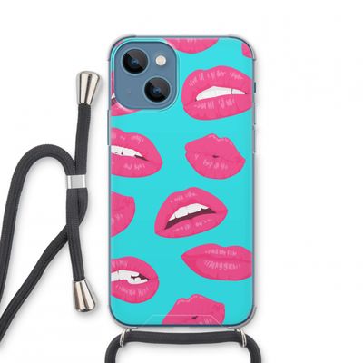 Bite my lip: iPhone 13 mini Transparant Hoesje met koord