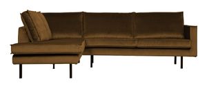 BePureHome Hoekbank 'Rodeo' Links, Velvet, kleur Honing Geel