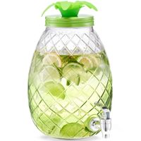 1x Groene luxe glazen drank dispensers ananas 4,5 liter