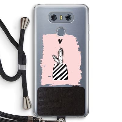 Zwart-wit cactus: LG G6 Transparant Hoesje met koord