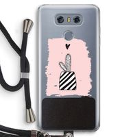 Zwart-wit cactus: LG G6 Transparant Hoesje met koord Zwart-wit cactus: LG G6 Transparant Hoesje met koord
