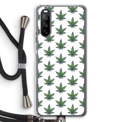 Weed: Sony Sony Xperia 10 III Transparant Hoesje met koord