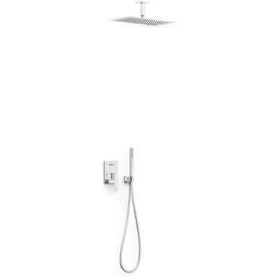 Regendouche set Tres Slim | Inbouw | Mengkraan | 2-weg | Vierkant | Chroom
