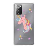 Roze eenhoorn: Samsung Galaxy Note 20 / Note 20 5G Transparant Hoesje