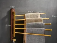 Handdoekrek | Hout & Geborsteld Goud | <50 cm | Vouwbaar & Verplaatsbaar