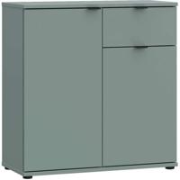 Kleine opbergkast - Dressoir - GANYMEDE - 2 deuren - 1 lade - Salie - 80,1 x 34,1 x 82,3 cm
