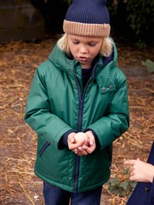 Gevoerde parka voor jongens met capuchon groen