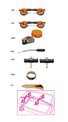 Beta 8-delig assortiment voor bewerking aan de autoruit 1766/8 - 017660100