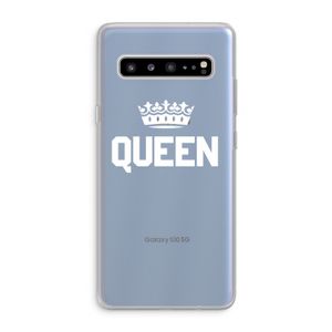 Queen zwart: Samsung Galaxy S10 5G Transparant Hoesje