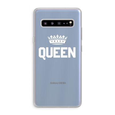 Queen zwart: Samsung Galaxy S10 5G Transparant Hoesje