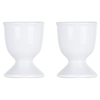 Cosy & Trendy Eierdopje - 6x stuks - van porselein - wit - 6.5 cm