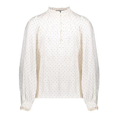 Geisha winter blouse meisjes - wit/zwart - shiny stippen