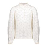 Geisha winter blouse meisjes - wit/zwart - shiny stippen