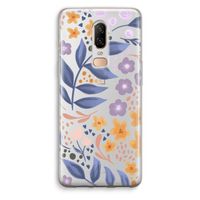 Flowers with blue leaves: OnePlus 6 Transparant Hoesje