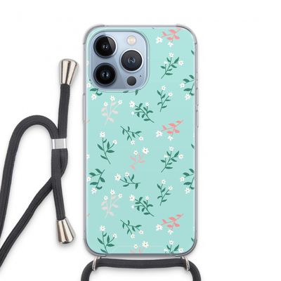 Small white flowers: iPhone 13 Pro Transparant Hoesje met koord