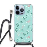 Small white flowers: iPhone 13 Pro Transparant Hoesje met koord
