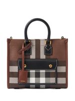 Burberry mini sac cabas Freya à carreaux - Marron