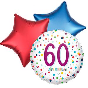 Ballonboeket confetti 60ste verjaardag