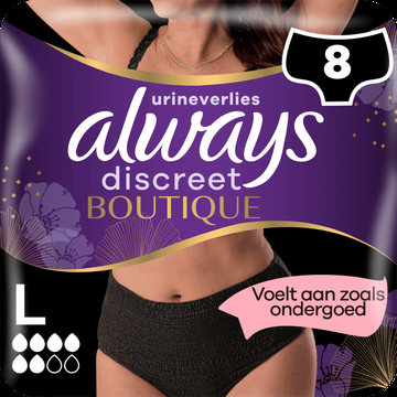 Always Discreet Boutique Zwart Broekjes Voor Urineverlies x8 bij Jumbo