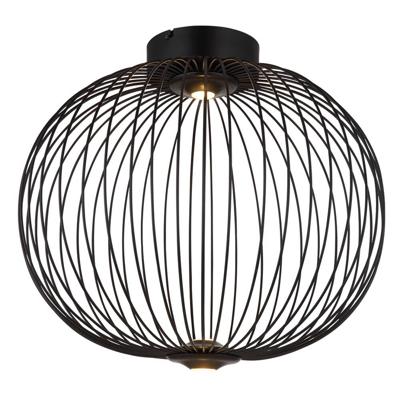 Globo Zwarte plafondlampGalway enkel kooi Ø 50cm - 15652D1