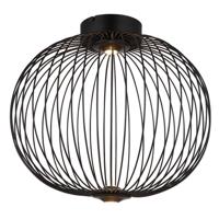 Globo Zwarte plafondlampGalway enkel kooi Ø 50cm - 15652D1