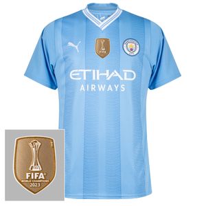 Manchester City Shirt Thuis 2023-2024 + WK 2023 Winners badge