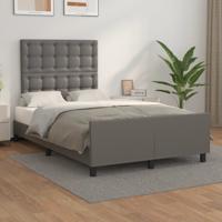 Bedframe met hoofdbord kunstleer grijs 120x200 cm