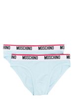 Moschino slip à taille logo - Bleu