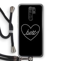 Best heart black: Xiaomi Redmi 9 Transparant Hoesje met koord