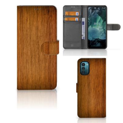 Nokia G11 | G21 | Book Style Case | Donker Hout