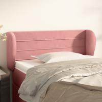 Hoofdbord met randen 103x23x78/88 cm fluweel roze