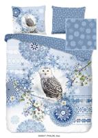 HIP Dekbedovertrek "mandala's en een sneeuwuil" - Blauw - (240x200/220 cm) - Katoen Flanel