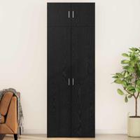 Opbergkast Zwart eiken 80 x 41 x 225 cm Bewerkt hout