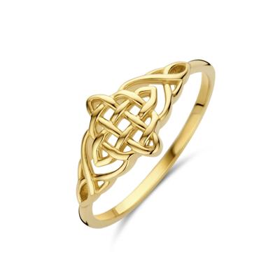 Stijlvolle 14k Geelgouden Ring met Brede Design