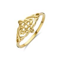 Stijlvolle 14k Geelgouden Ring met Brede Design