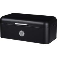 Broodtrommel - zwart - 2,5 liter - 42 x 22 x 16 cm - metaal - lunchbox