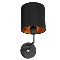 Mexlite wandlamp Noor - zwart - metaal - 18 cm - Ingebouwde LED-module