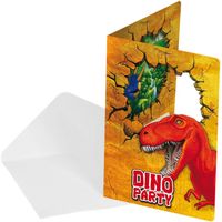 Uitnodigingen Dinosaurus (6st) - thumbnail