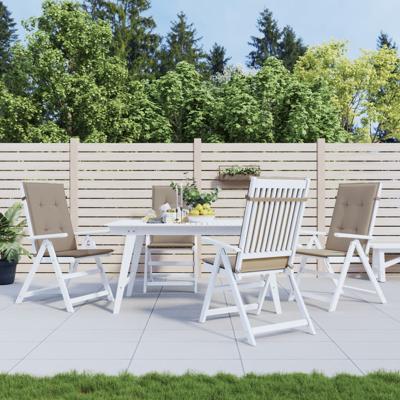 Tuinstoelkussens 4 st hoge rug120x50x3 cm stof taupe