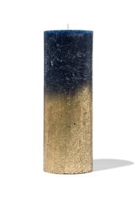 HEMA Rustieke Kaars Ø7x19 Donkerblauw/goud (goud)