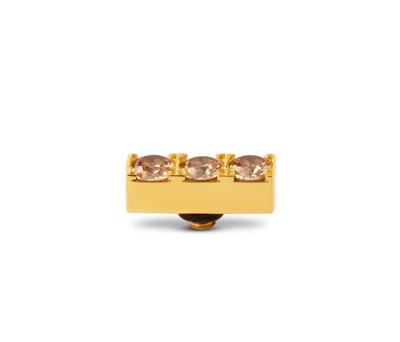 Melano Twisted Triple CZ Steentje Champagne | Goud
