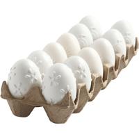 Creativ Company Eieren, patroon, h: 6 cm, wit, 12 stuk/ 1 doos